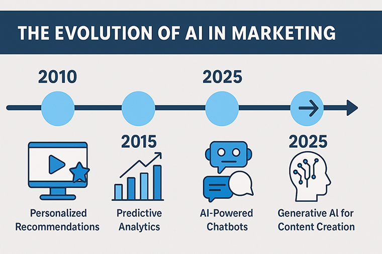 Eveolution of AI in Marketing Timeline